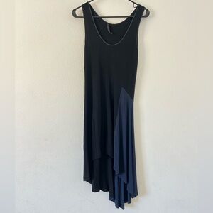 Jenni Kayne Black and Navy Asymmetrical Sleeveless Dress